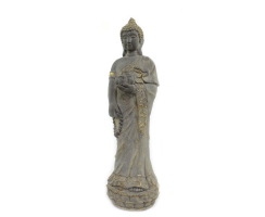 Buddha Figur stehend mit Schale 26cm x 25cm x 92cm