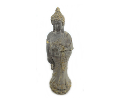 Buddha Figur stehend mit Schale 26cm x 25cm x 92cm