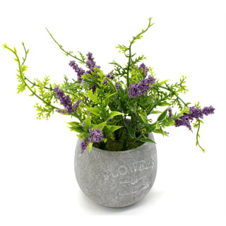 Kunst-Pflanze Lavendel mit Stein-Topf Ø 16 cm x 22cm, 6,99 &eur
