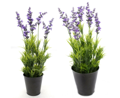Kunst-Pflanze Lavendel mit Metall-Topf
