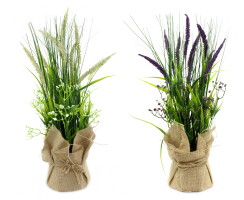 Kunst-Pflanze Lavendel 24cm x 56cm im Jute-Säckchen