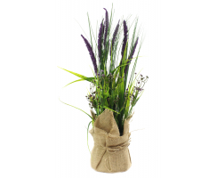 Kunst-Pflanze Lavendel 24cm x 56cm im Jute-Säckchen lila 1 Stück