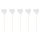 Blumen-Stecker Herz weiß mit Holzstab 5 Stück