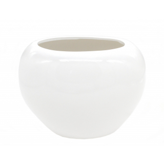 Design Pflanzgefäß Vase hochglanz weiß 27cm x 20cm