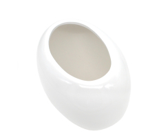 Design Pflanzgefäß Vase hochglanz weiß 33cm x 25cm