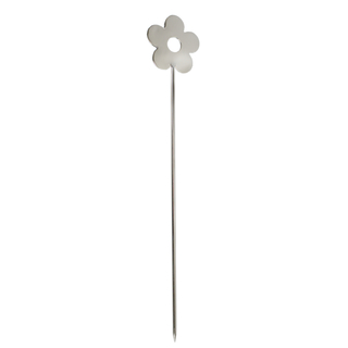 Garten-Stecker Blume silber M - 12cm x 62cm