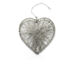 Metall-Herz zum aufhängen silber 10,5cm x 10,5cm