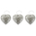 Metall-Herz zum aufhängen silber 10,5cm x 10,5cm 3 Stück