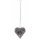 Metall-Herz Teelicht-Halter zum aufhängen XL - 22cm x 23cm - 1 Stück grau-weiß
