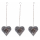 Metall-Herz Teelicht-Halter zum aufhängen XL - 22cm x 23cm - 3 Stück grau-weiß
