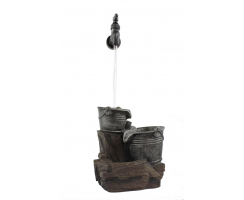 Brunnen-Set mit Stromstecker und Pumpe Wasserhahn 20cm x 47cm