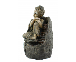 Brunnen-Set mit Stromstecker und Pumpe Buddha sitzend 31cm x 49cm