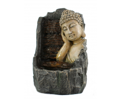 Brunnen-Set mit Stromstecker und Pumpe Buddha aufgestützt 25cm x 42cm