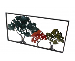 Metall Wand-Bild Bäume im Rahmen 100 x 54cm