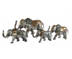 Metall Wand-Bild Elefanten-Familie 97 x 30cm