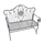Metall Sitz-Bank 125cm grau-weiß