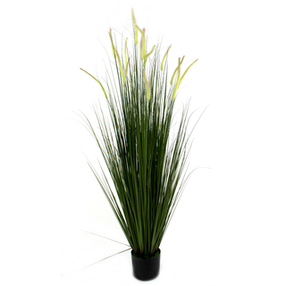 Kunst-Pflanze Gras im Topf Schilfgras mit langen creme-farbenen Kolben 150cm