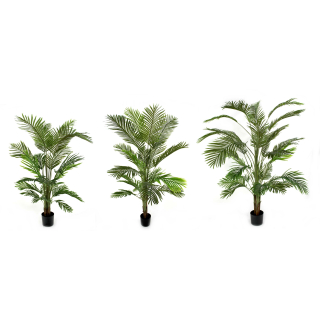 Kunst-Pflanze Areca-Palme im schwarzen Topf