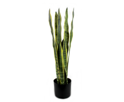 Kunst-Pflanze Sansevieria Bogenhanf 70cm im schwarzen Topf