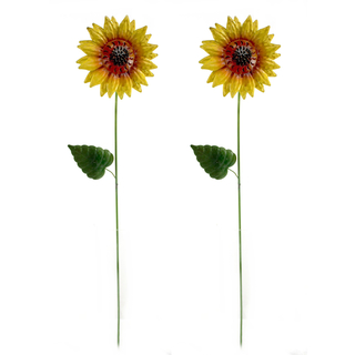 Metall Garten-Stecker Sonnenblume 66cm 2 Stück