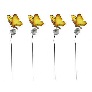 Metall Garten-Stecker Schmetterling mit Solar Beleuchtung 95cm 4 Stück