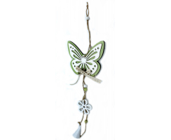 Holz Hänger Schmetterling mit Schleife 45cm grün-weiß 1 Stück