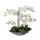 Kunst-Pflanze Orchidee Schiffchen Topf silber glänzend und weiße Blüten 60cm hoch