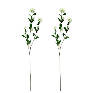 Kunst-Pflanze Lorbeer-Schneeball XXL 100cm weiß 2 Stück
