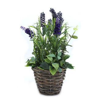 Kunst-Pflanze Lavendel mit Topf 35cm hoch lila 1 Stück