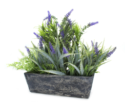 Kunst-Pflanze Lavendel mit länglicher Schale 40 x 34cm