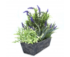 Kunst-Pflanze Lavendel mit länglicher Schale 40 x...