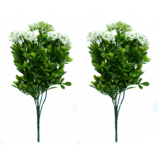 Kunstpflanze Strauch Phlox weiß 32cm 2 Stück