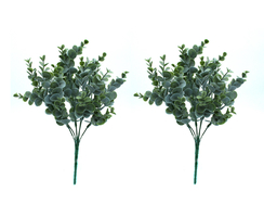 Kunstpflanze Strauch Eukalyptus 32cm 2 Stück