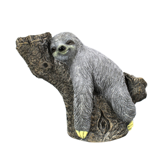 Tier Figur in Stein-Optik Faultier auf Baumstamm bepflanzbar 50 x 38cm