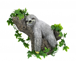 Tier Figur in Stein-Optik Faultier auf Baumstamm bepflanzbar 50 x 38cm