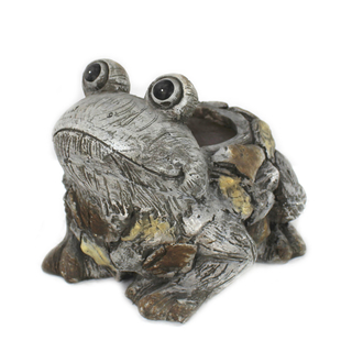 Tier Figur in Stein-Optik Frosch mit Pflanz-Gefäß 27 x 25cm