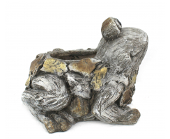 Tier Figur in Stein-Optik Frosch mit Pflanz-Gefäß 27 x 25cm