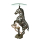 Beistelltisch mit Pferdeskulptur aus recyceltem Metall und Glasplatte 56 x 101cm