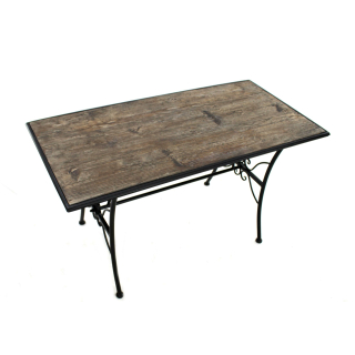 Metall Tisch mit Platte in Holz Optik 112 x 61cm