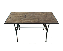 Metall Tisch mit Platte in Holz Optik 112 x 61cm