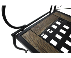 Metall Sitz-Bank mit Platten in Holz Optik 105 x 92cm
