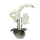 Kunst-Pflanze Orchidee ovaler Topf silber hochglanz und weiße Blüten 53cm hoch