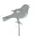 Metall Garten-Stecker Vogel silber hochglanz 12 x 8,5cm + 30cm Stab