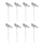 Metall Garten-Stecker Vogel silber hochglanz 12 x 8,5cm + 30cm Stab 8 Stück