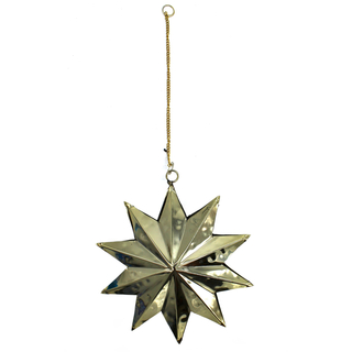 Metall Stern zum aufhängen gold 1 Stück - S - 14 x 16cm