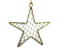 Metall Stern mit Draht zum aufhängen gold