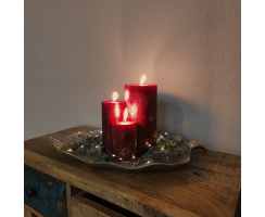 Kerze mit Schimmer - 7 x 15 cm Rot - 1 Stück