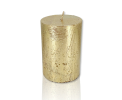 Kerze mit Schimmer - 7 x 10 cm Gold - 1 Stück