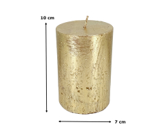 Kerze mit Schimmer - 7 x 10 cm Gold - 4 Stück