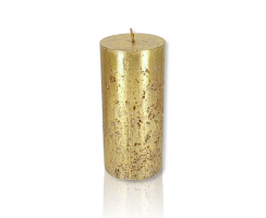 Kerze mit Schimmer - 7 x 15 cm Gold - 1 Stück
